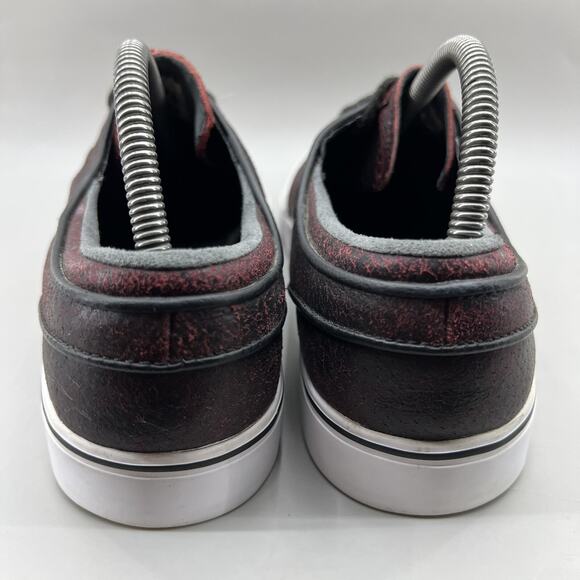 Nike Zoom Air Stefan Janoski Sneakers Men Size 9.5 Red Black Leather Skate Shoes - Picture 4 of 8